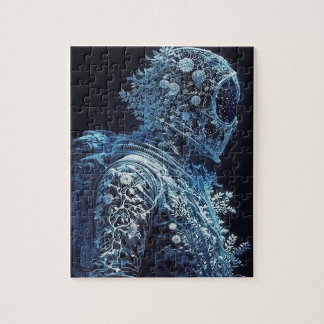 Frozen Floral Astronaut Jigsaw Puzzle (Vertical)