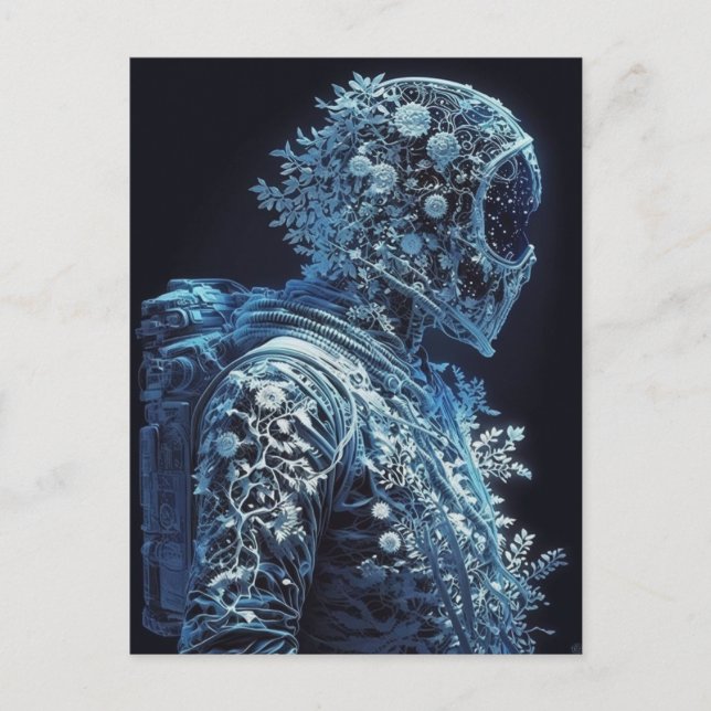 Frozen Floral Astronaut  Postcard (Front)