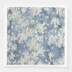 Frozen Frost Abstract Photography Blue/White Napkin