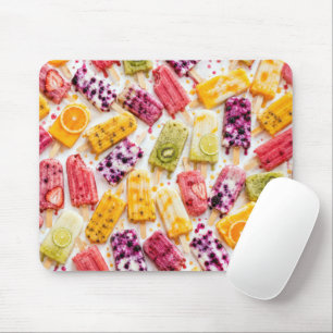Frozen Fruit Popsicles Abstract Mouse Pad
