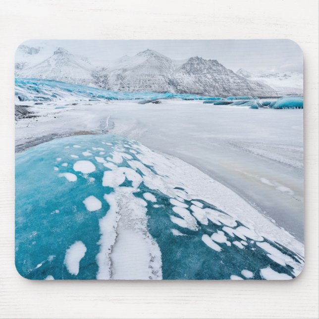 Frozen glacier ice, Iceland Mouse Pad (Front)