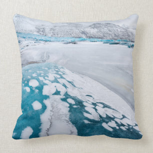 Frozen glacier ice, Iceland Throw Pillow