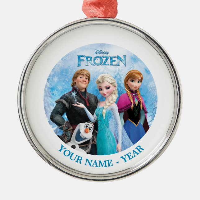 Frozen Group Personalized Add Your Name Metal Ornament (Front)