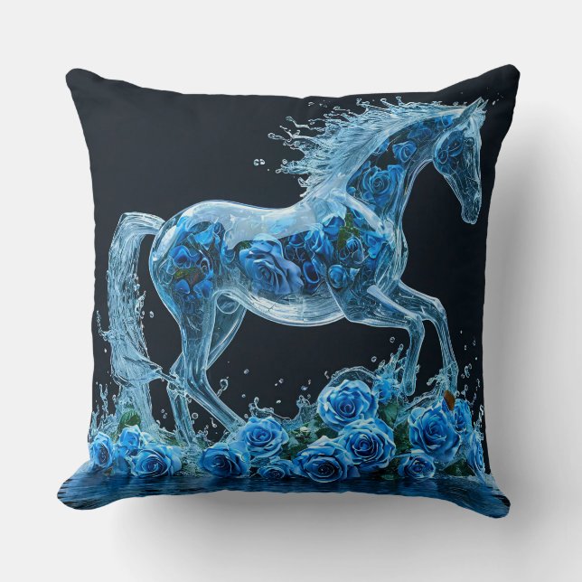 Frozen Horse Throw Pillow (Front)