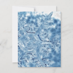 Frozen Ice Crystal Fractal Snowflake Holiday Card