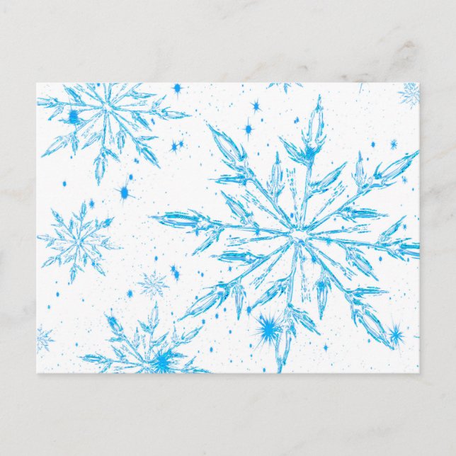 Frozen ice crystal snowflake postcard (Front)
