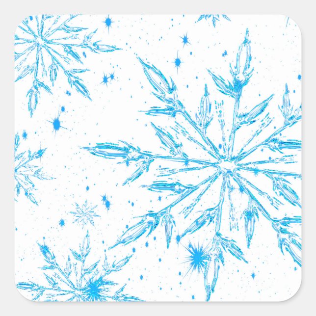 Frozen ice crystal snowflake stickers (Front)