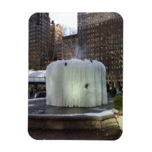 Frozen Ice Fountain Bryant Park New York City NYC Magnet