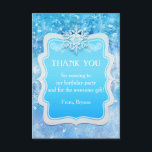 Frozen Ice Winter Wonderland Party Thank You Card<br><div class="desc">Frozen Ice Winter Wonderland Party Thank You Card. Matching items available.</div>