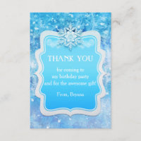 Frozen Ice Winter Wonderland Party Thank You Card