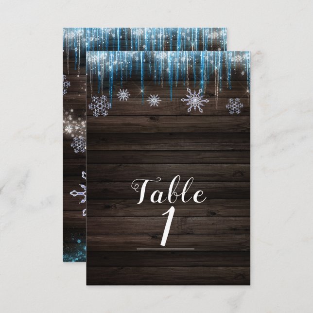 Frozen Icicles Winter Wonderland Table Number (Front/Back)