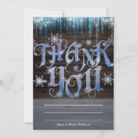 Frozen Icicles Winter Wonderland Thank You Card