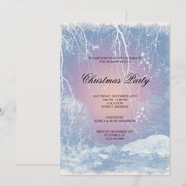Frozen Icy Winters Christmas Party Invitation (Front/Back)