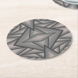Frozen In Time Abstract Art Round Paper Coaster