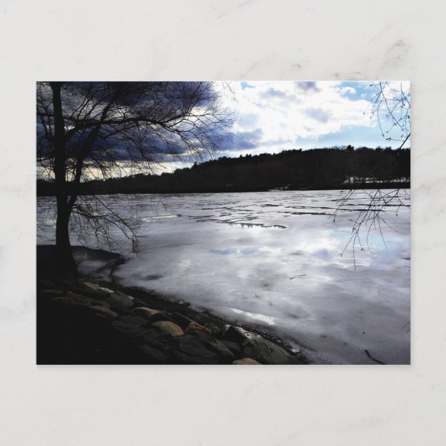 Frozen Jamaica Pond, Jamaica Plains Postcard (Front)