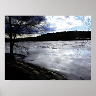 Frozen Jamaica Pond, Jamaica Plains Poster