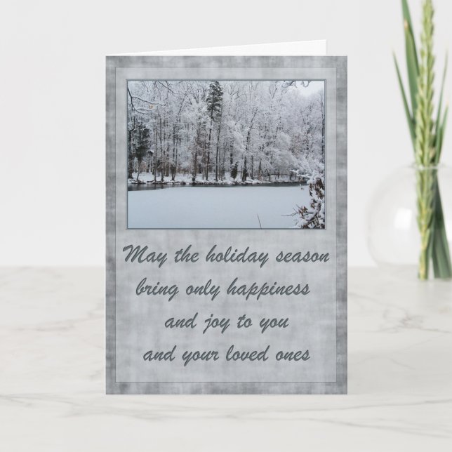 Frozen Lake Christmas Holiday Card (Front)