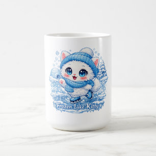 Frozen Lake Kitty – Cute Ice Skating Cat Coffee Mug