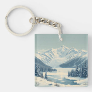 Frozen Lake McDonald Colourful Rocks Glacier Keychain