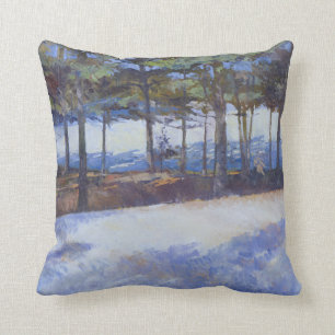Frozen Lake New York State Throw Pillow