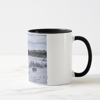 frozen lake NL Canada cabin on the pond Mug