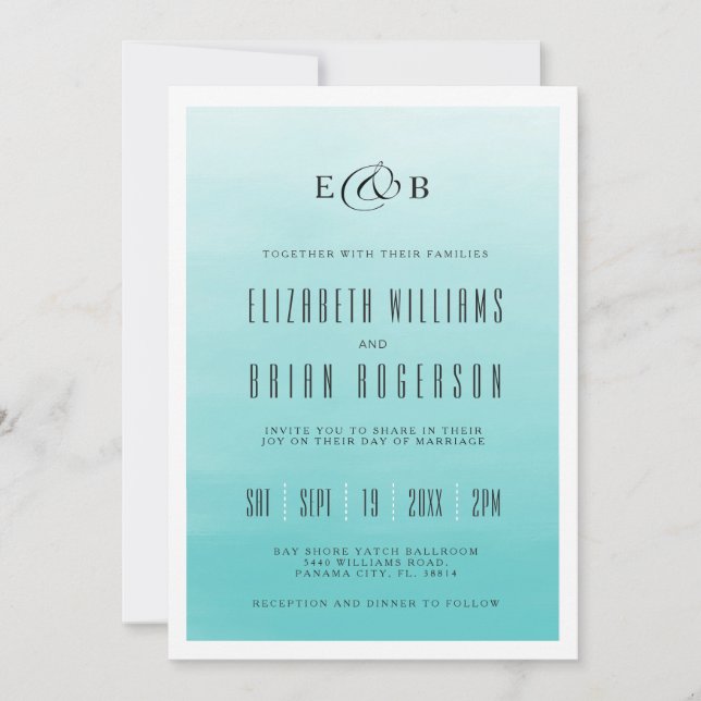 Frozen Lake Ombre | Wedding Invitation (Front)