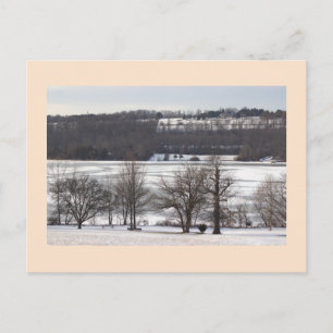 Frozen Lake with Landscape Postcard