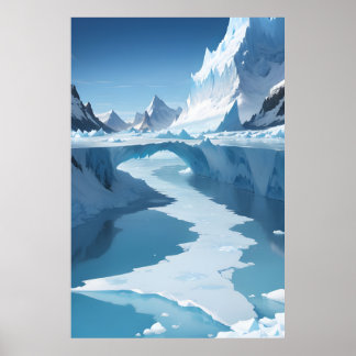 Frozen Landscape with Ice Arch  Poster