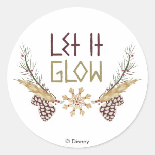 Frozen   Let it Glow Classic Round Sticker
