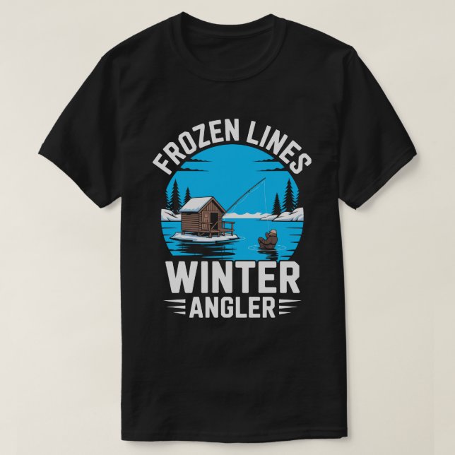 Frozen Lines Ice Fishing Tee (Design Front)