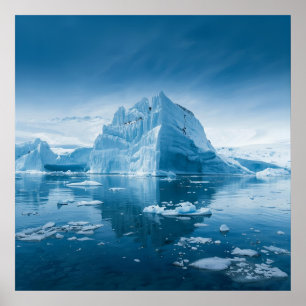 Frozen Majesty – Customizable Arctic Iceberg Scene Poster