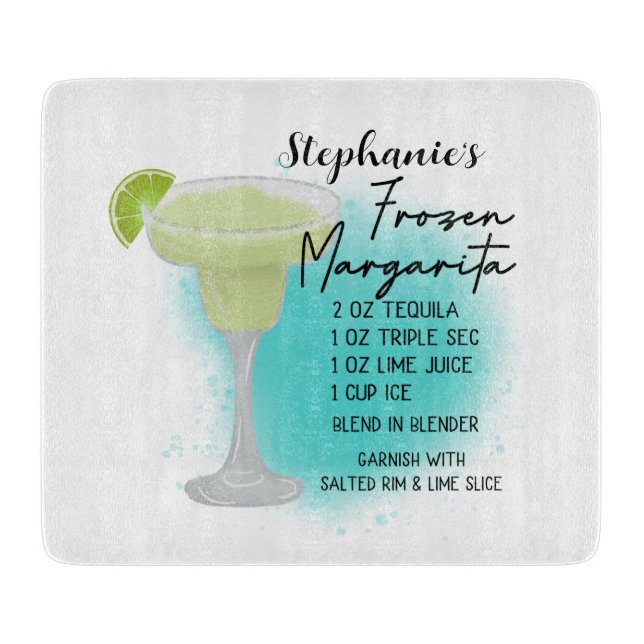 Frozen Margarita Recipe Personalized  Cutting Board (Front)