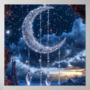 Frozen moon art poster