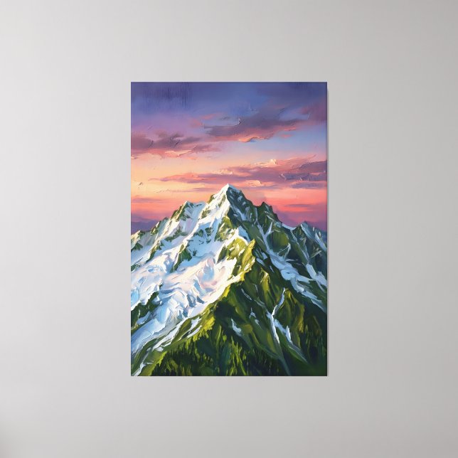 Frozen Mountain Nature Lover Canvas Wall Art (Front)