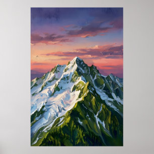 Frozen Mountain Nature Lover Wall Art Poster