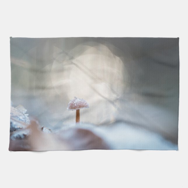 Frozen Mushroom Photo Kitchen Towel (Horizontal)