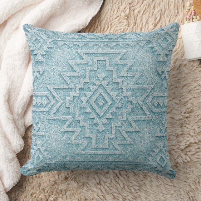 Frozen Navajo Frost Pattern Throw Pillow (Blanket)
