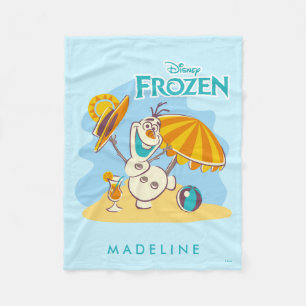 Frozen Olaf Playing on the Beach Fleece Blanket