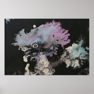 Frozen paint crystals abstract art poster