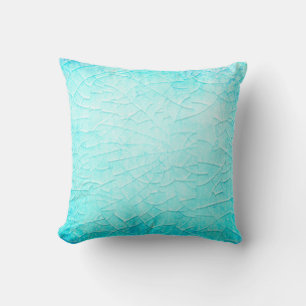 Frozen pond turquoise  throw pillow