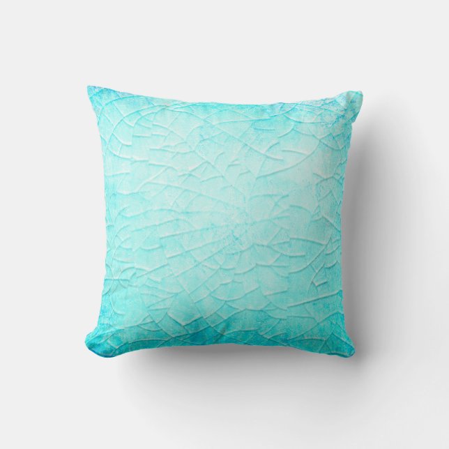 Frozen pond turquoise  throw pillow (Front)