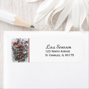Frozen Red Winter Berries Return Address