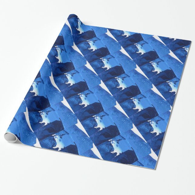 "Frozen Ridge #3" Abstract Design Wrapping Paper (Unrolled)