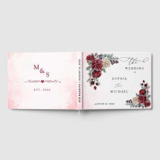 Frozen Roses Winter  Wedding Guest Book