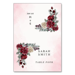 Frozen Roses Winter Wedding Place Cards