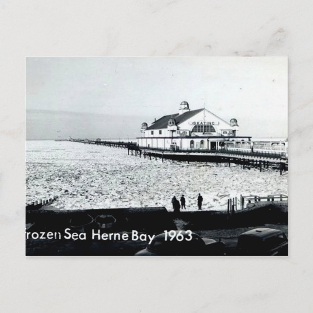 Frozen Sea at Herne Bay - Kent -1963 Postcard (Front)