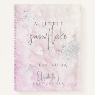 Frozen Snowflake Pink Baby Shower Guest Book