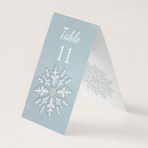 Frozen snowflake winter Wedding Table number