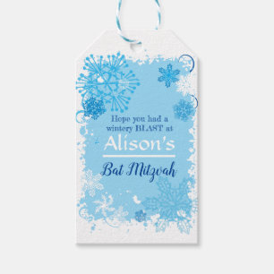 FROZEN SNOWFLAKES Bat Mitzvah Gift Tag