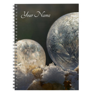 Frozen Soap Bubbles Ice Crystal Cool Winter - Name Notebook